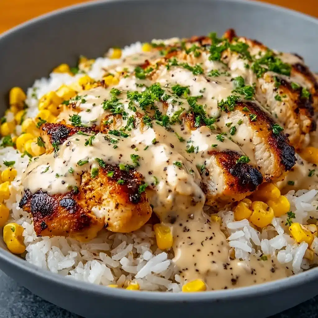 One-Pan Creamy Smothered Chicken and Rice Recipe - Recipe Image