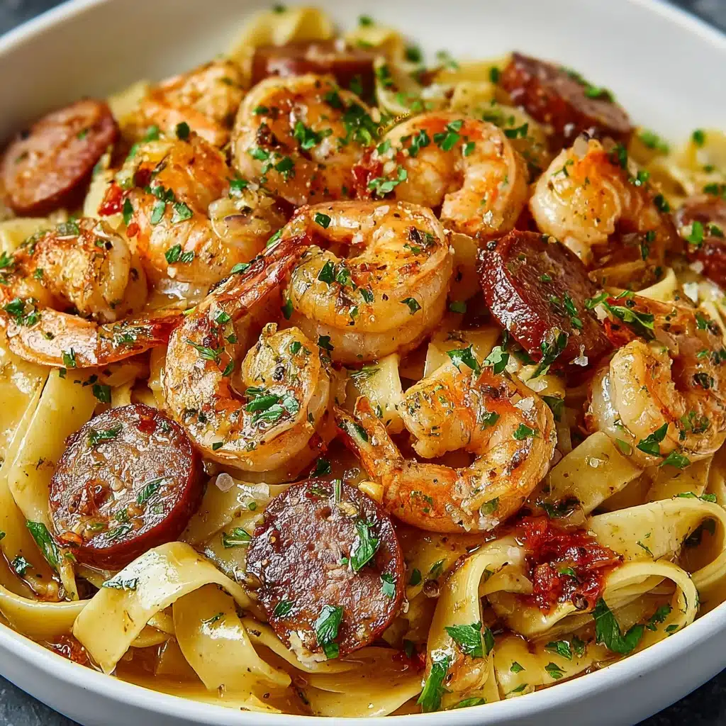 Irresistible Creamy Cajun Shrimp Pasta with Sausage Recipe - Recipe Image