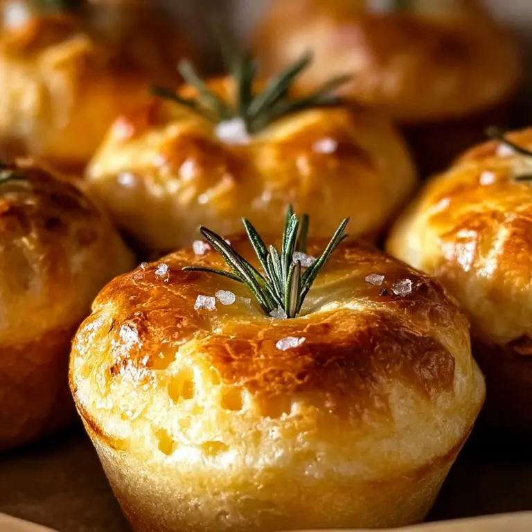 Golden Crust Garlic Rosemary Focaccia Muffins Recipe