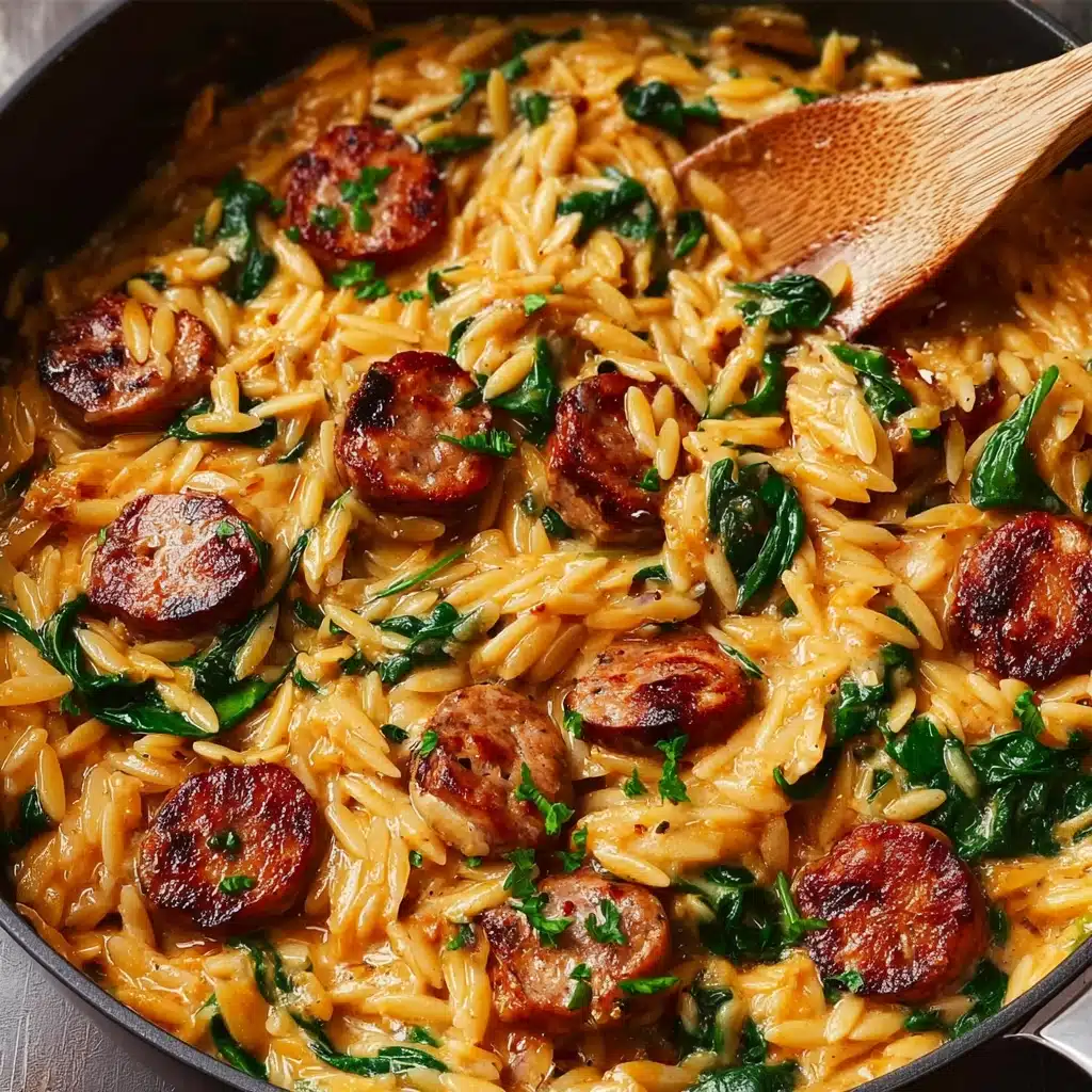 Creamy Chicken Sausage Orzo : A One-Pan Meal Recipe - Recipe Image
