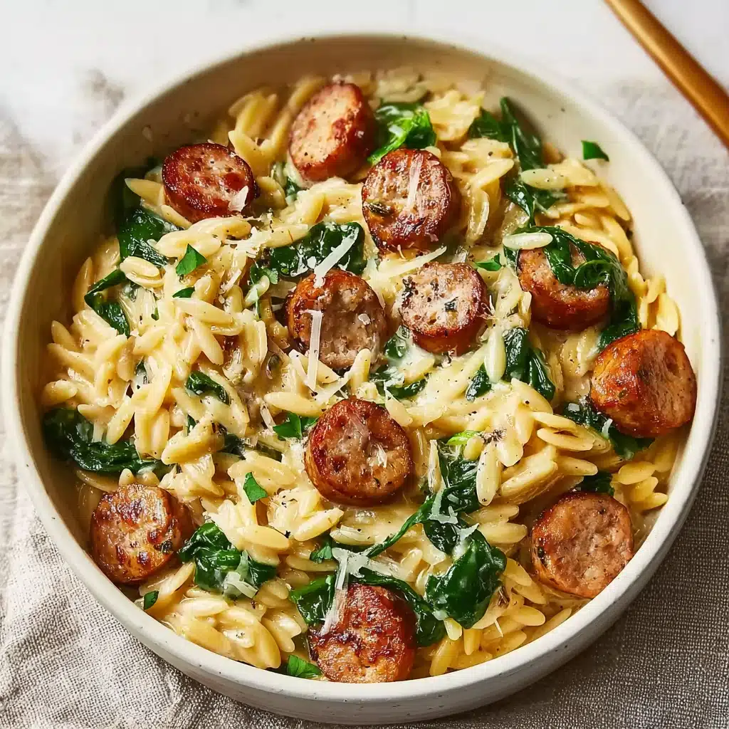 Creamy Chicken Sausage Orzo : A One-Pan MealIngredients Recipe - Recipe Image