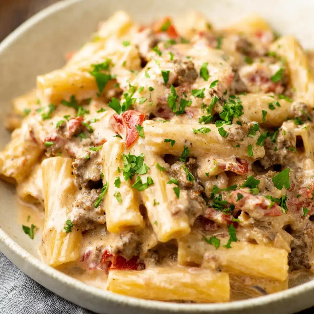 Creamy Rotel Pasta with Ground Beef Recipe