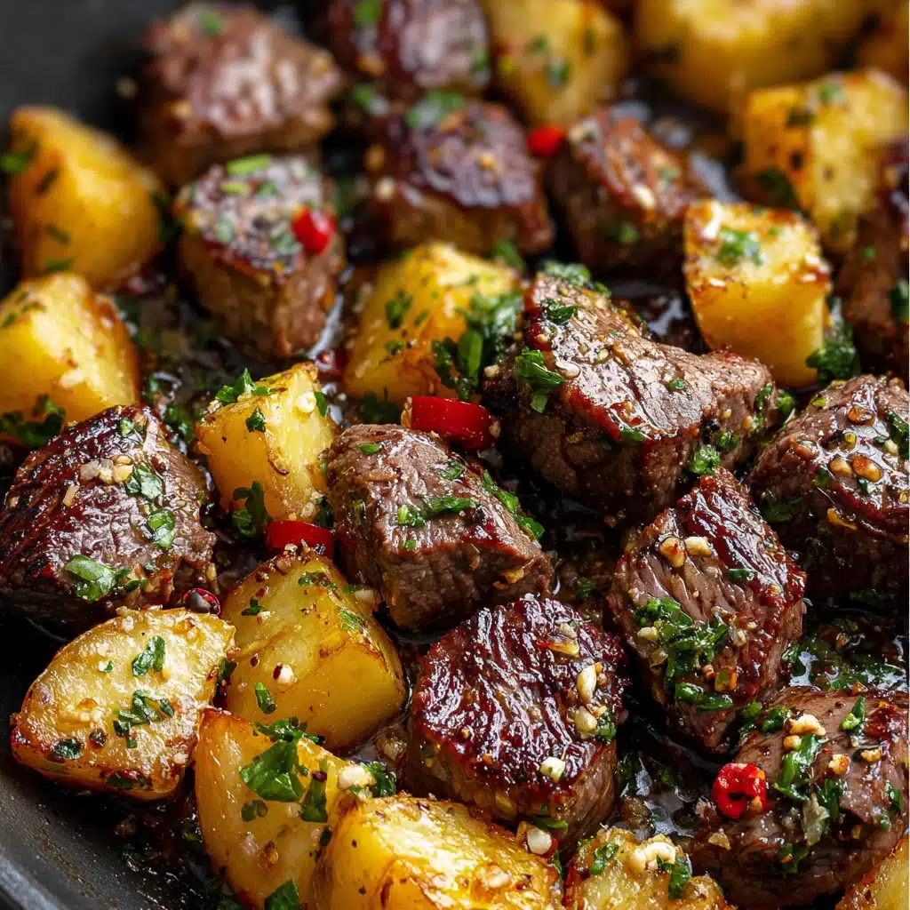 Garlic Steak Bites and Potatoes Recipe