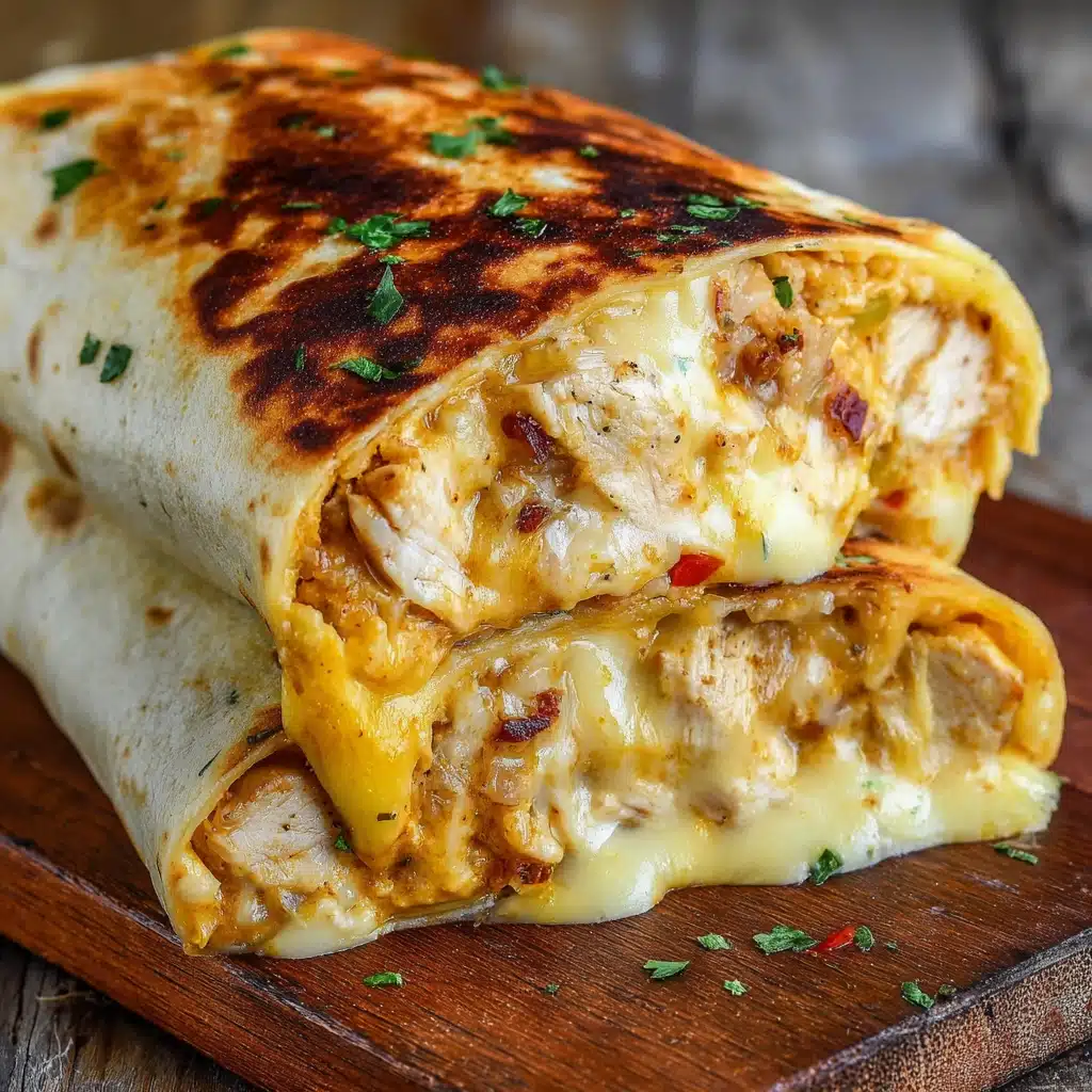 Cheesy Garlic Chicken Wraps Recipe - Recipe Image