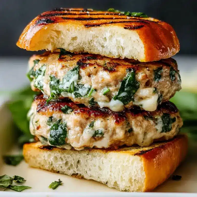 White Cheddar and Spinach Chicken Burgers Recipe
