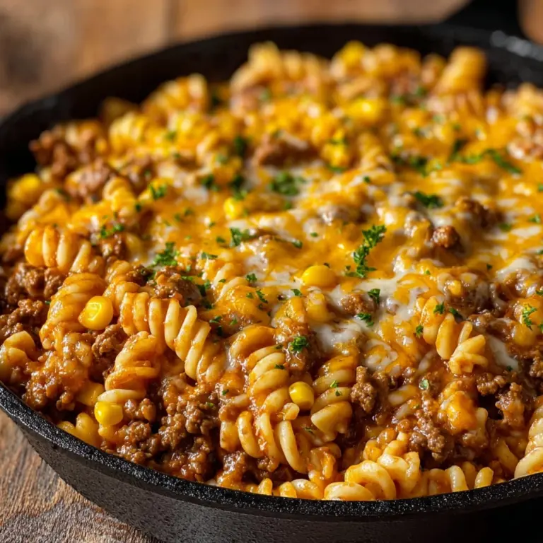 Loaded Cheddar Ranch Beef and Sweet Corn Rotini Bake Recipe