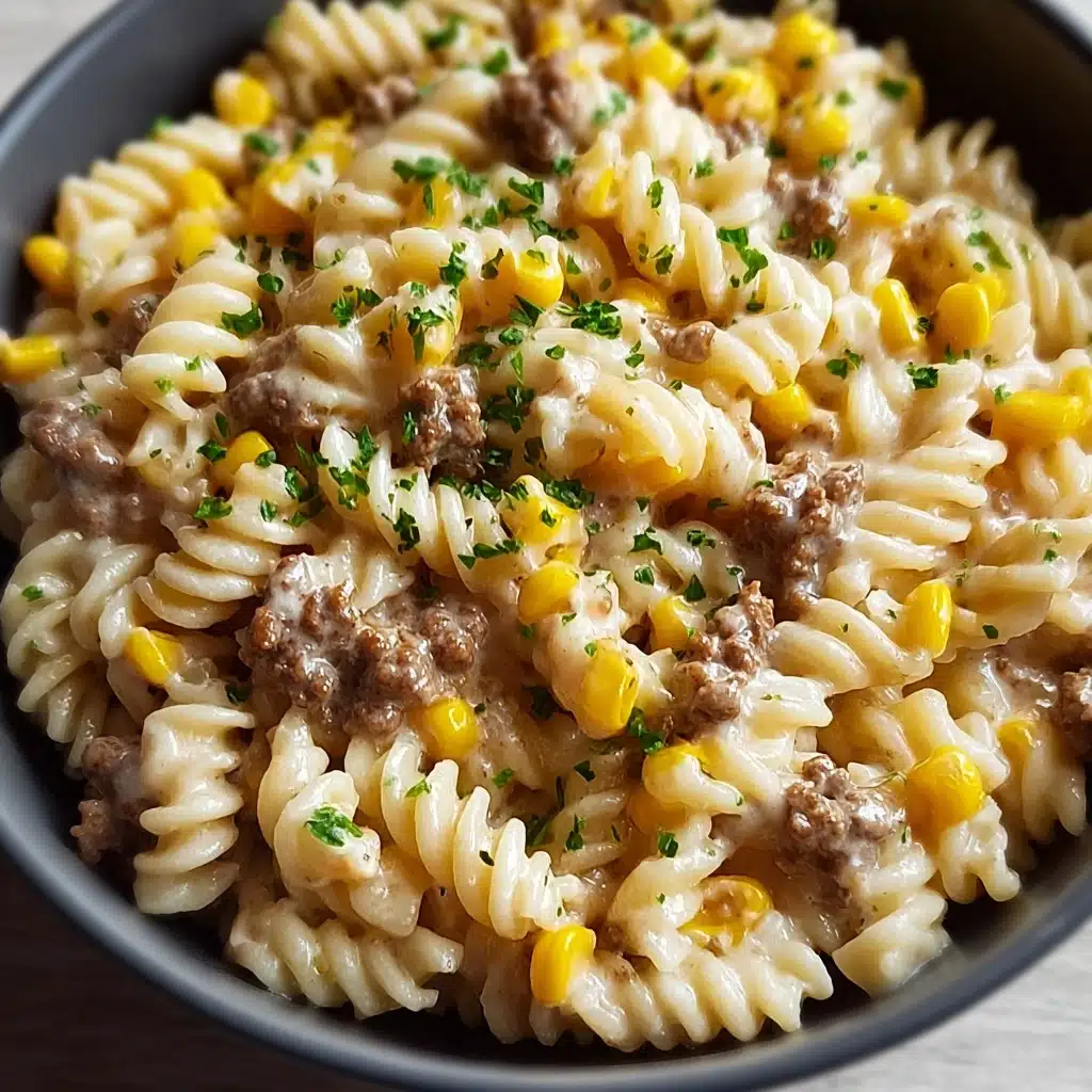 Loaded Cheddar Ranch Beef and Sweet Corn Rotini Bake Recipe - Recipe Image