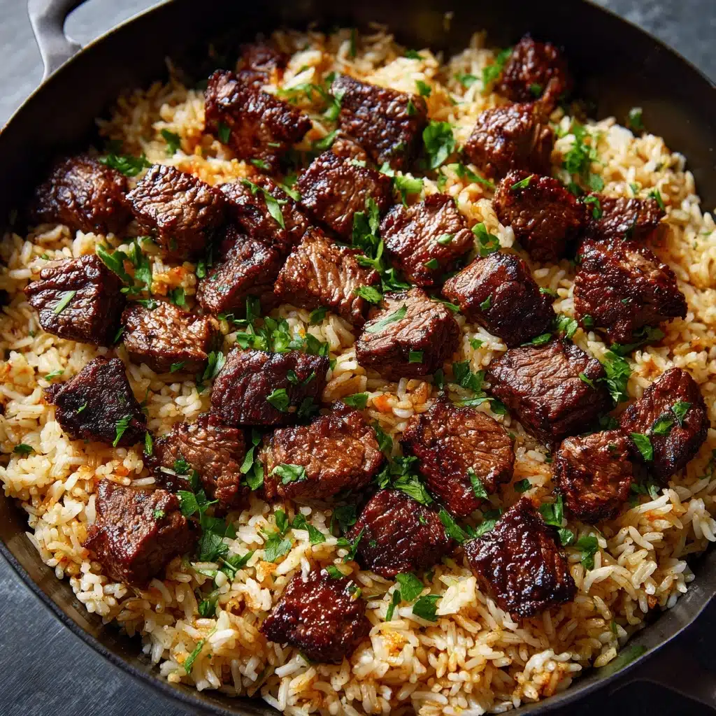 One-Skillet Creamy Honey BBQ Steak Rice Recipe - Recipe Image