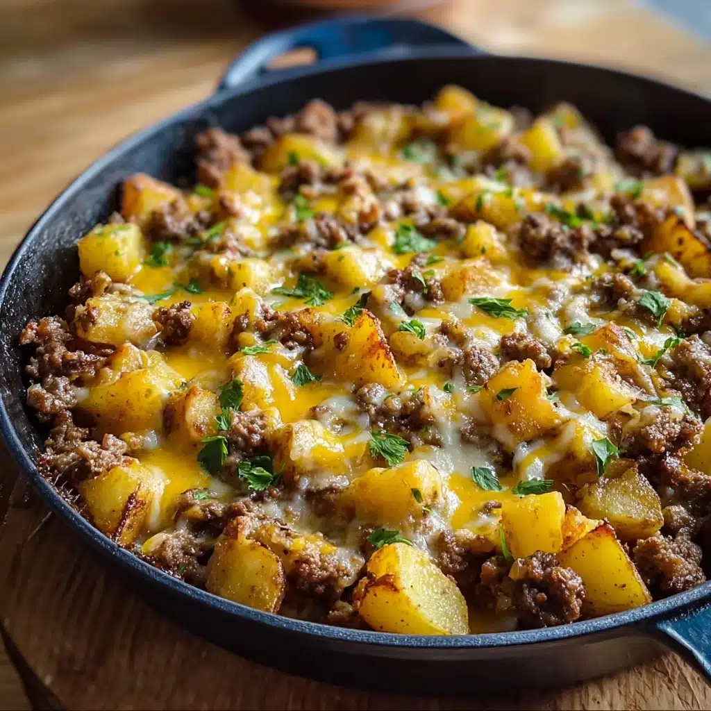 One-Pan Cheesy Meat & Potato Skillet Recipe