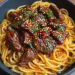 Sweet and Spicy Garlic Steak Pasta Recipe