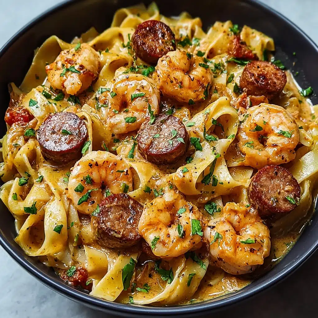 Irresistible Creamy Cajun Shrimp Pasta with Sausage Recipe - Recipe Image