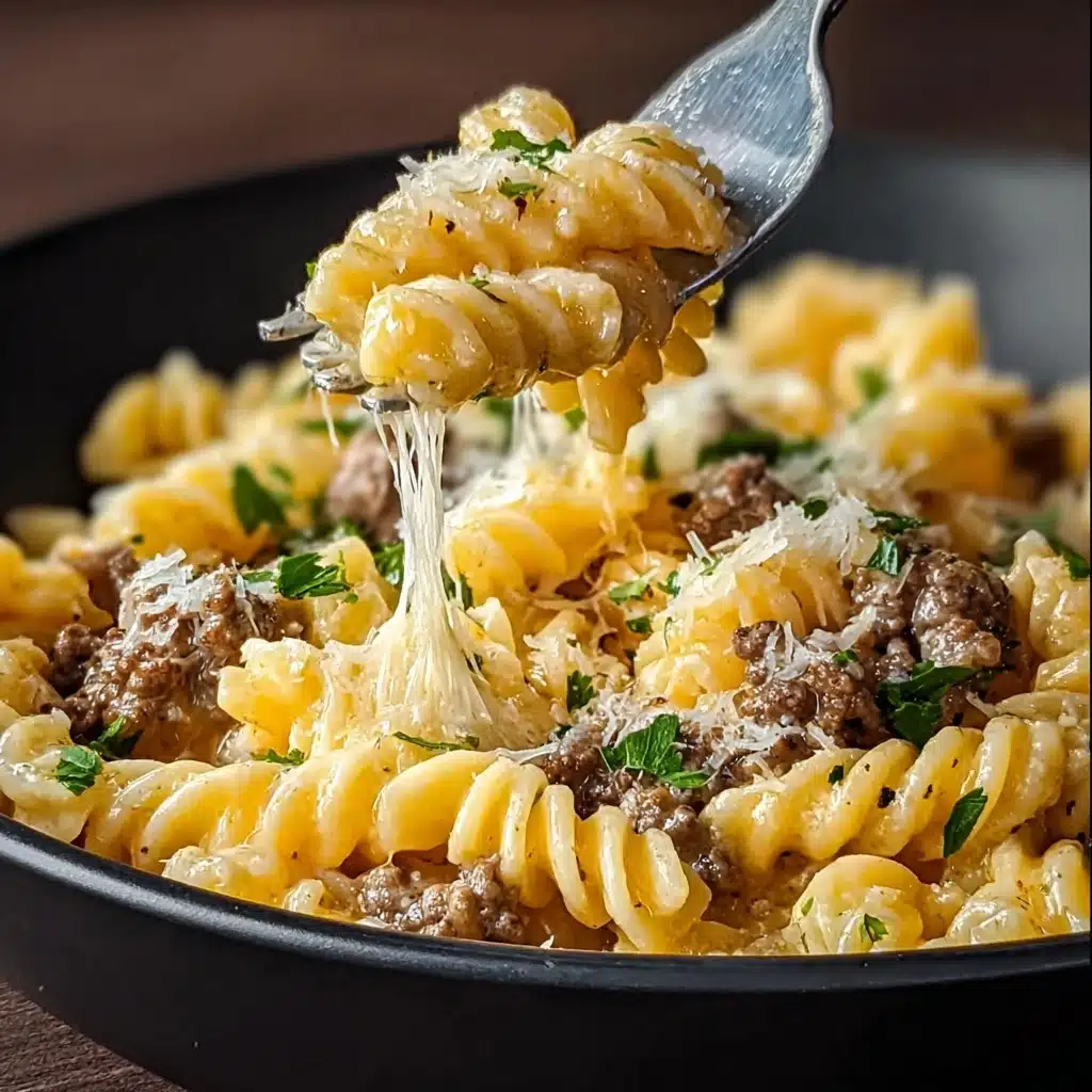 One-Pot Beef and Cheddar Ranch Pasta Recipe - Recipe Image