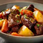 Slow Cooker Garlic Butter Beef Bites & Potatoes Recipe