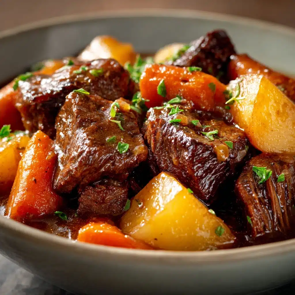 Slow Cooker Garlic Butter Beef Bites & Potatoes Recipe