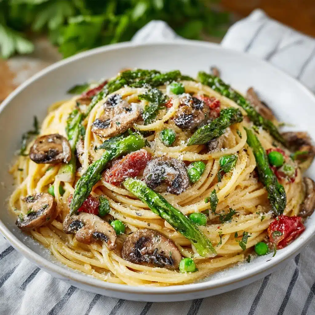 Roasted Asparagus and Mushroom Carbonara Recipe - Recipe Image
