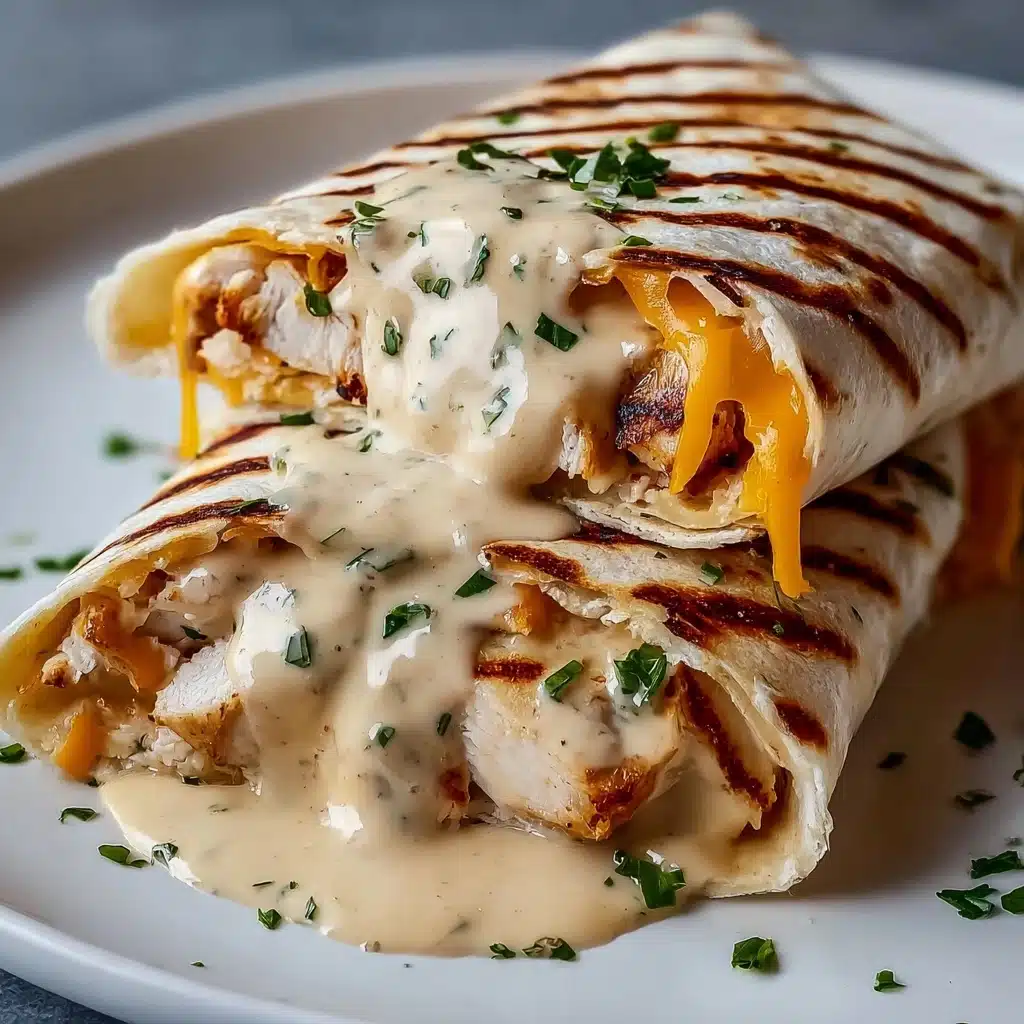 Cheesy Garlic Chicken Wraps Recipe