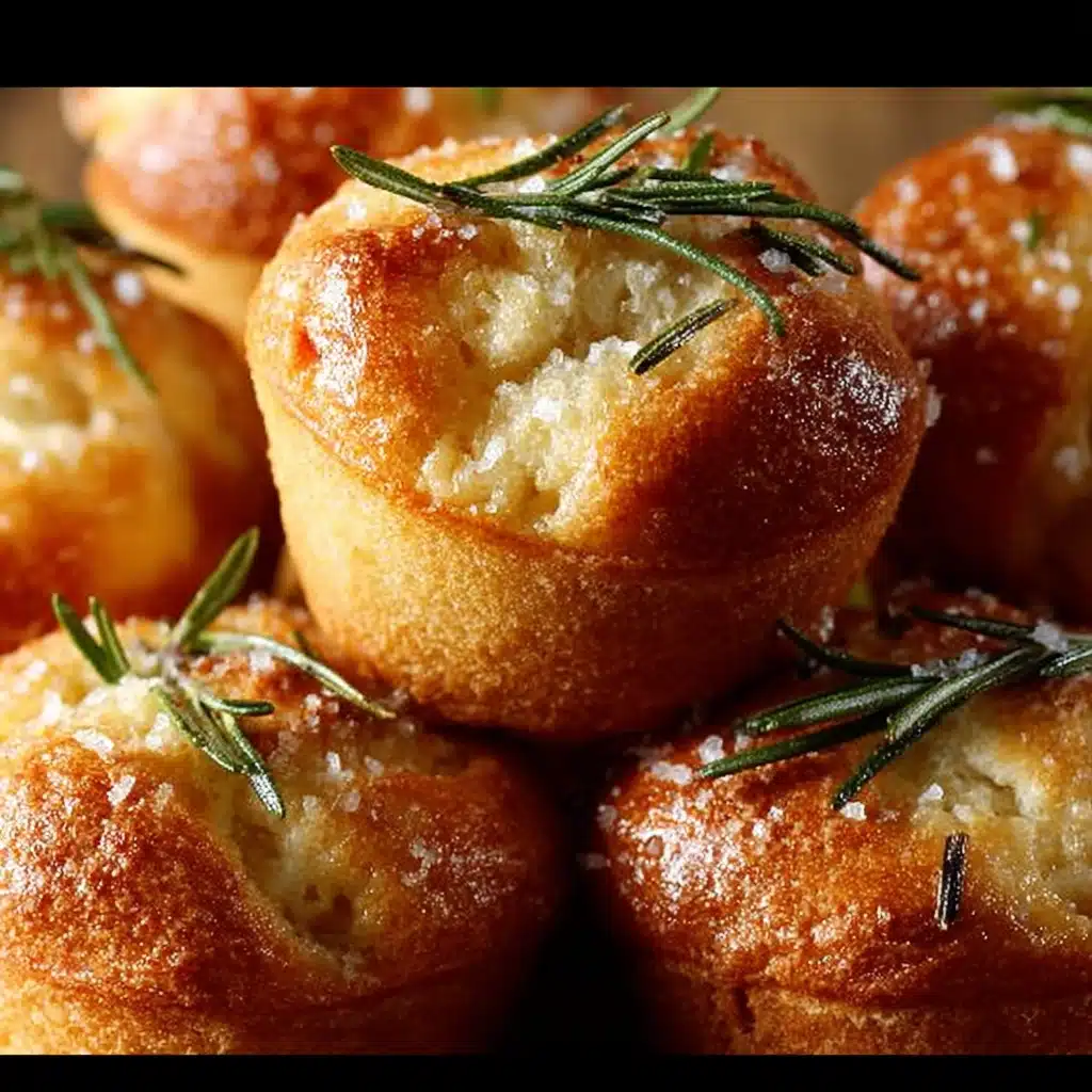 Golden Crust Garlic Rosemary Focaccia Muffins Recipe - Recipe Image