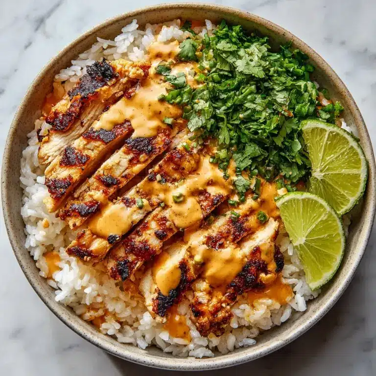 Sweet Chili Chicken Bowl with Coconut Lime Drizzle Recipe