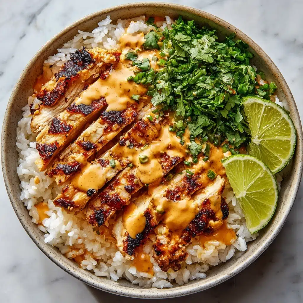 Sweet Chili Chicken Bowl with Coconut Lime Drizzle Recipe