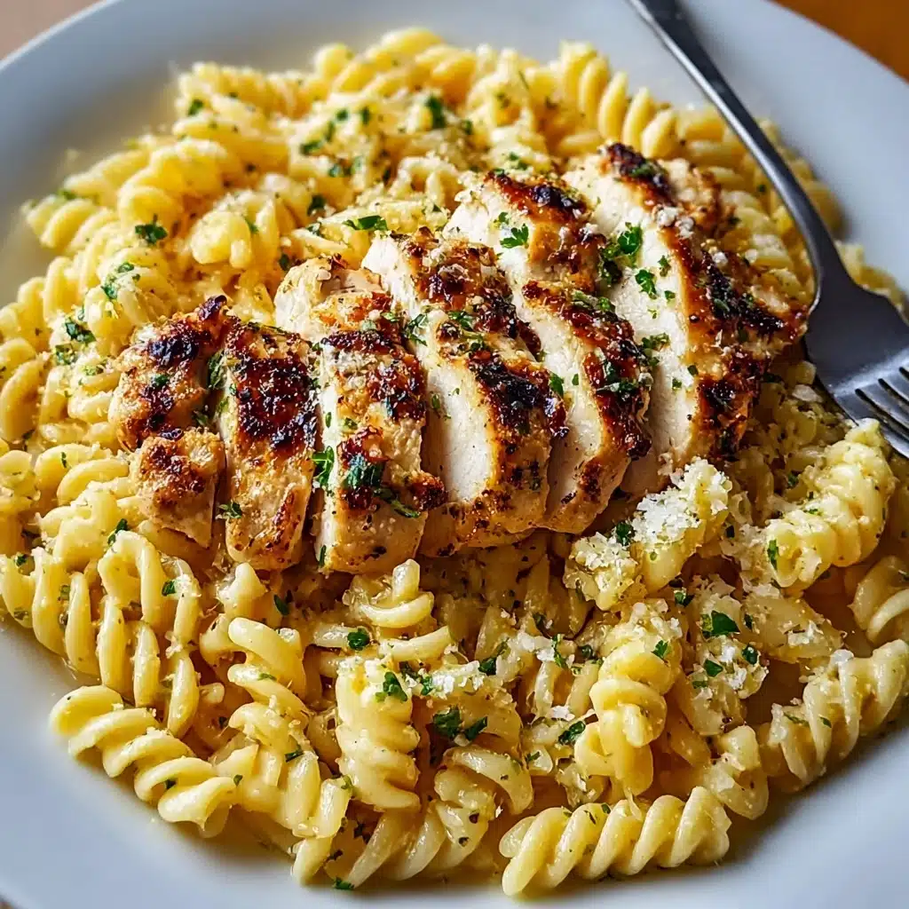 Creamy Garlic Parmesan Chicken with Cheesy Twisted Pasta Recipe