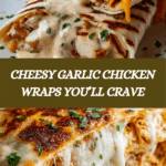 Cheesy Garlic Chicken Wraps Recipe
