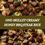One-Skillet Creamy Honey BBQ Steak Rice Recipe