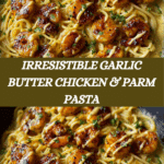 Plate the pasta and top with garlic butter chicken bites Recipe