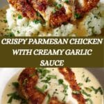 Crispy Parmesan Chicken with a Rich Garlic Sauce Recipe