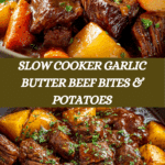 Slow Cooker Garlic Butter Beef Bites & Potatoes Recipe