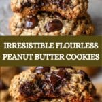 Flourless Peanut Butter Oatmeal Chocolate Chip Cookies Recipe