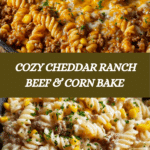 Loaded Cheddar Ranch Beef and Sweet Corn Rotini Bake Recipe