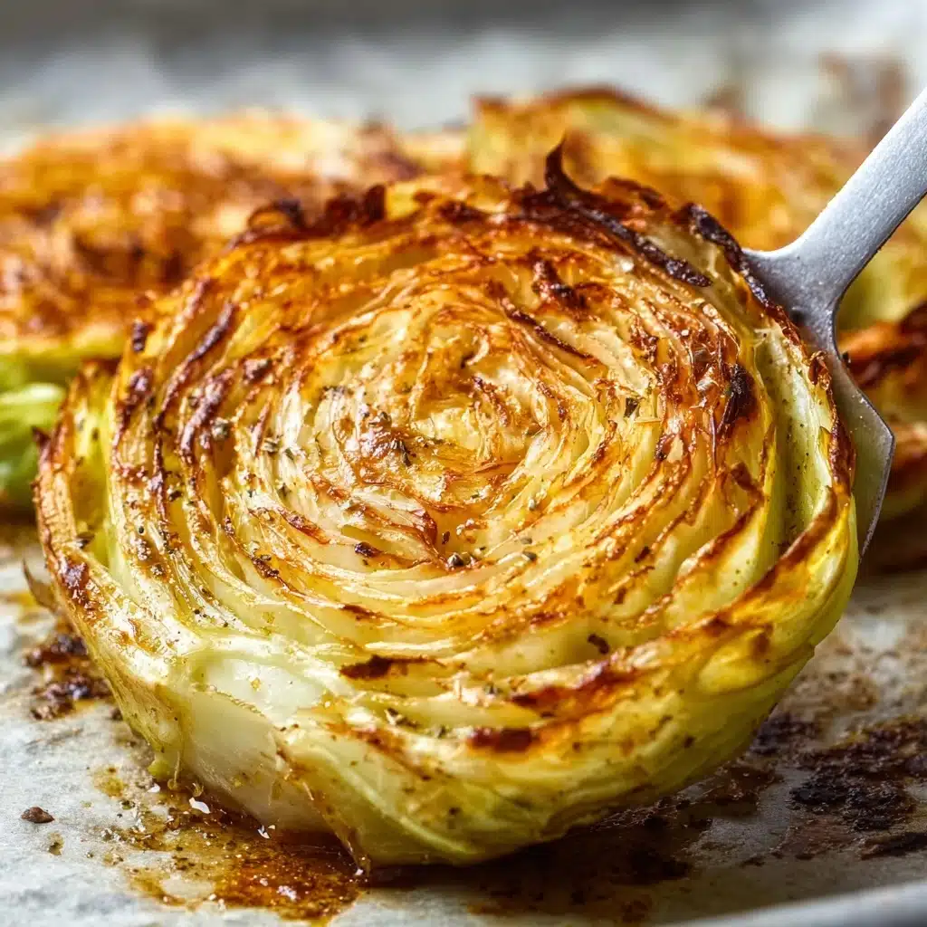 Oven Roasted Garlic Cabbage Steaks Recipe - Recipe Image