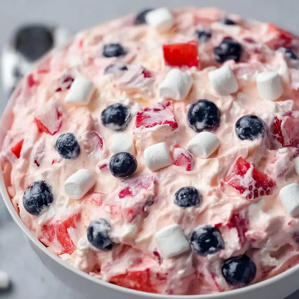 Red White and Blue Cheesecake Salad Recipe - Recipe Image