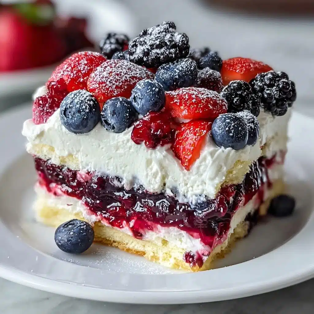 No Bake Summer Berry Lasagna Recipe - Recipe Image