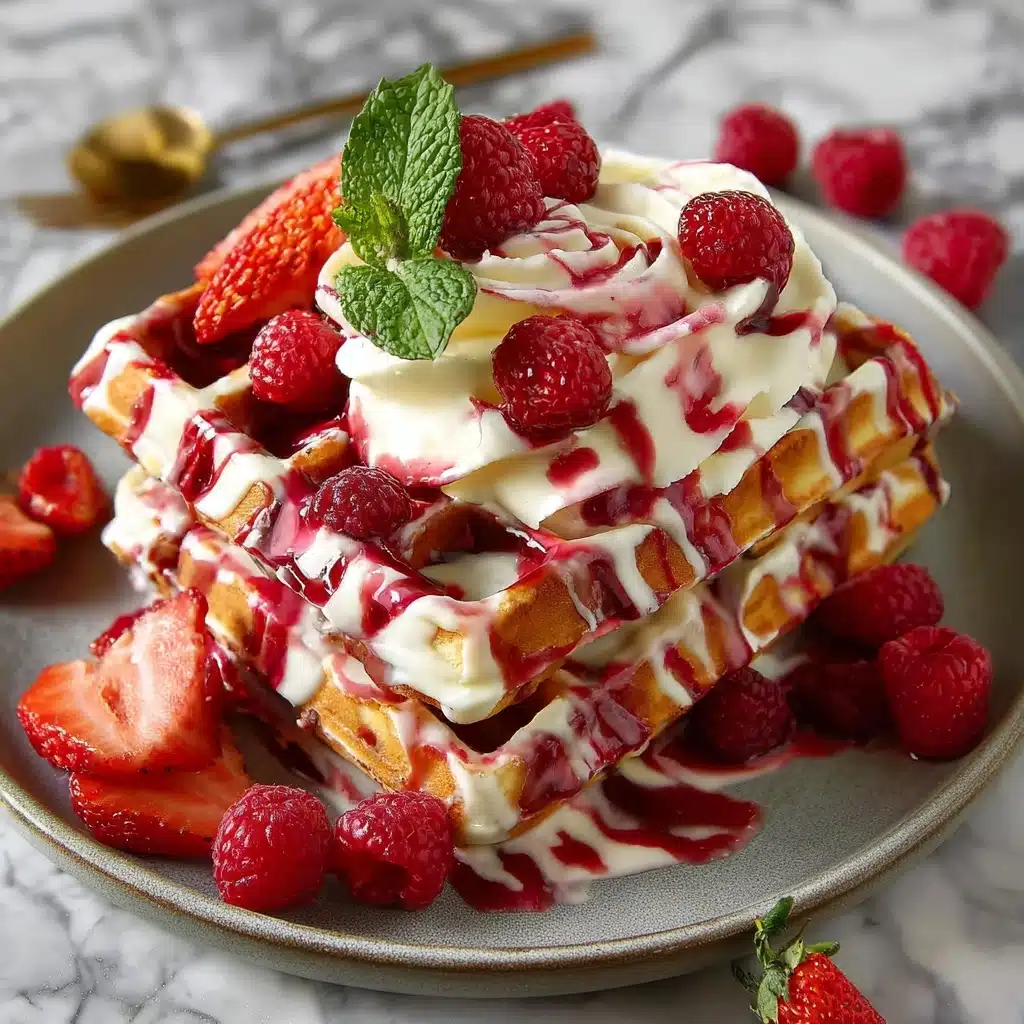 Red Velvet Marble Waffles Recipe - Recipe Image