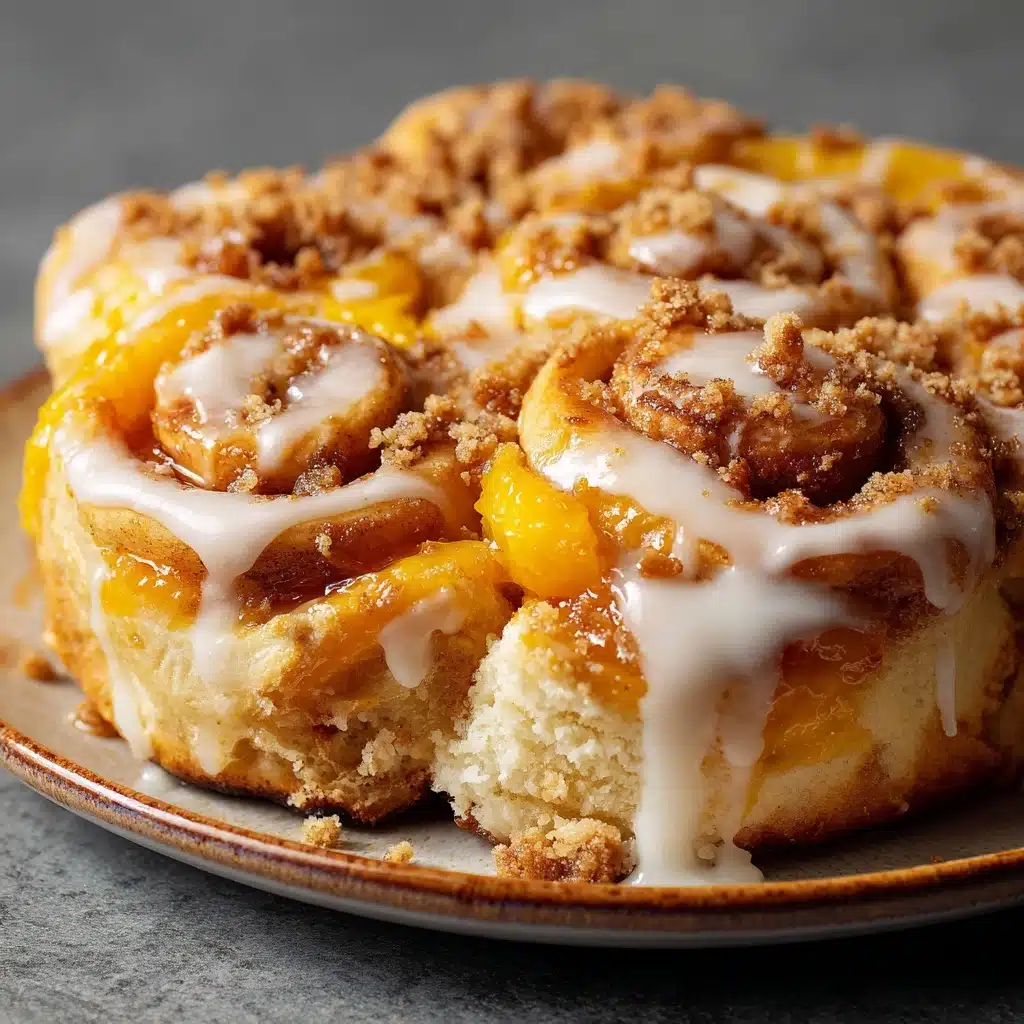 Peach Cobbler Cinnamon Rolls Recipe - Recipe Image