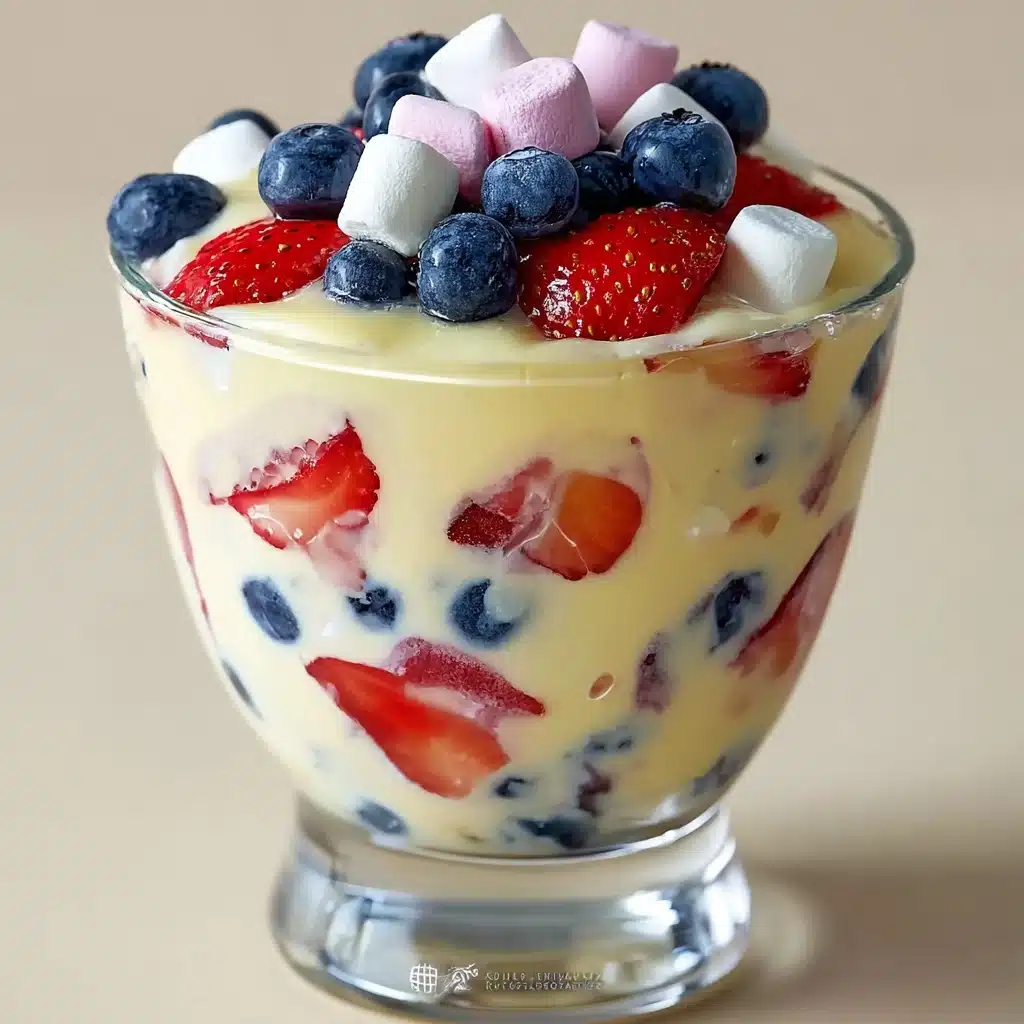Red, White, and Blue Cheesecake Salad Recipe - Recipe Image