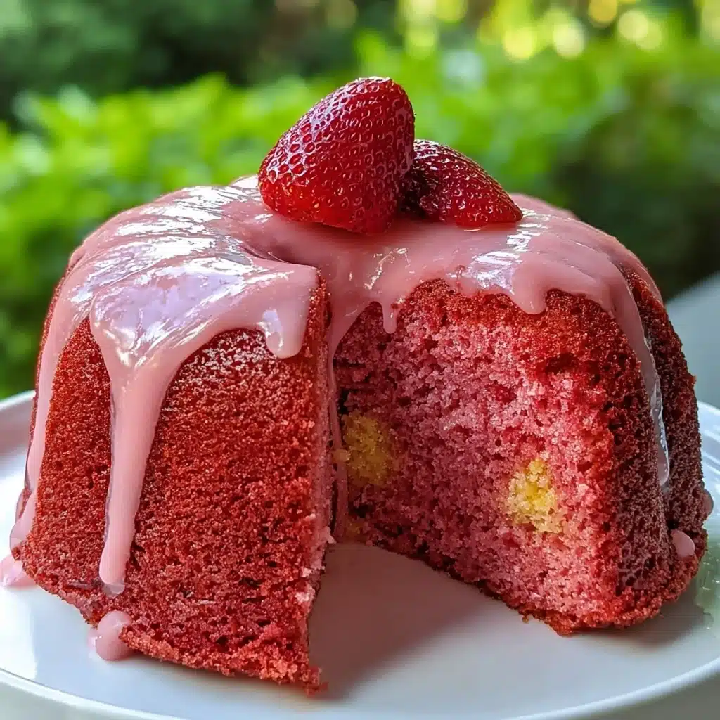 Strawberry Honeybun Cake with Creamy Strawberry Icing Recipe - Recipe Image