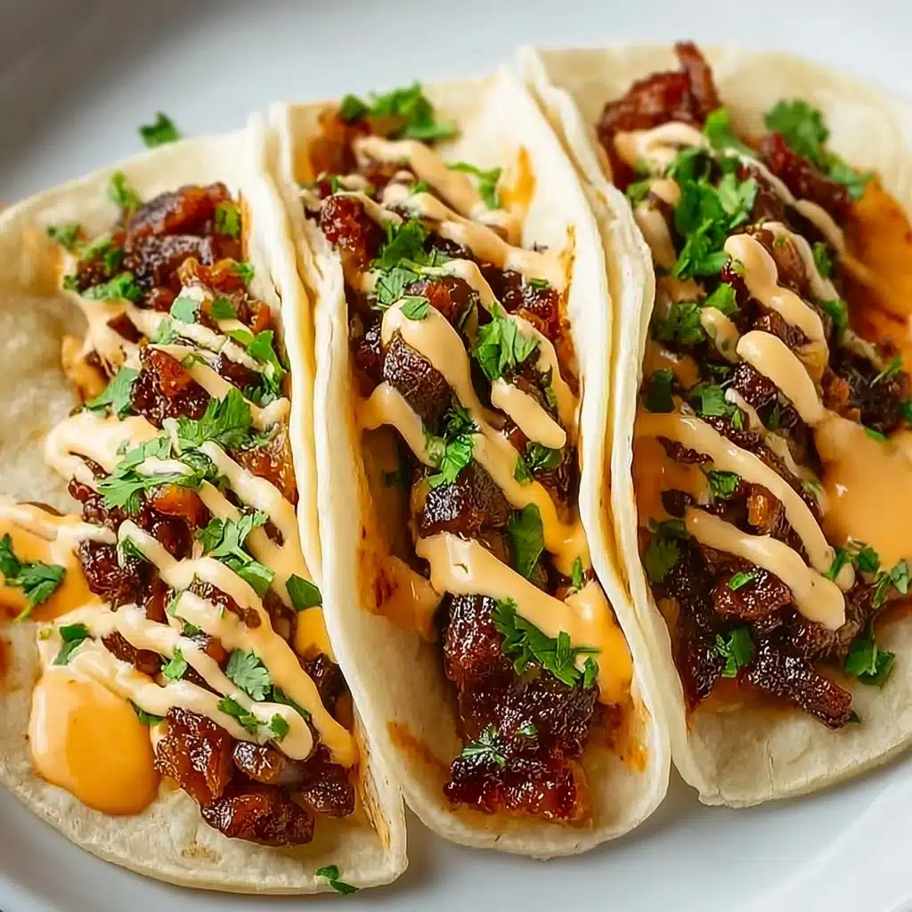 Garlic Butter Honey BBQ Beef Tacos Recipe