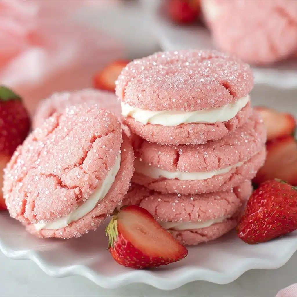 Soft Strawberry Cake Mix Sandwich Cookies Recipe