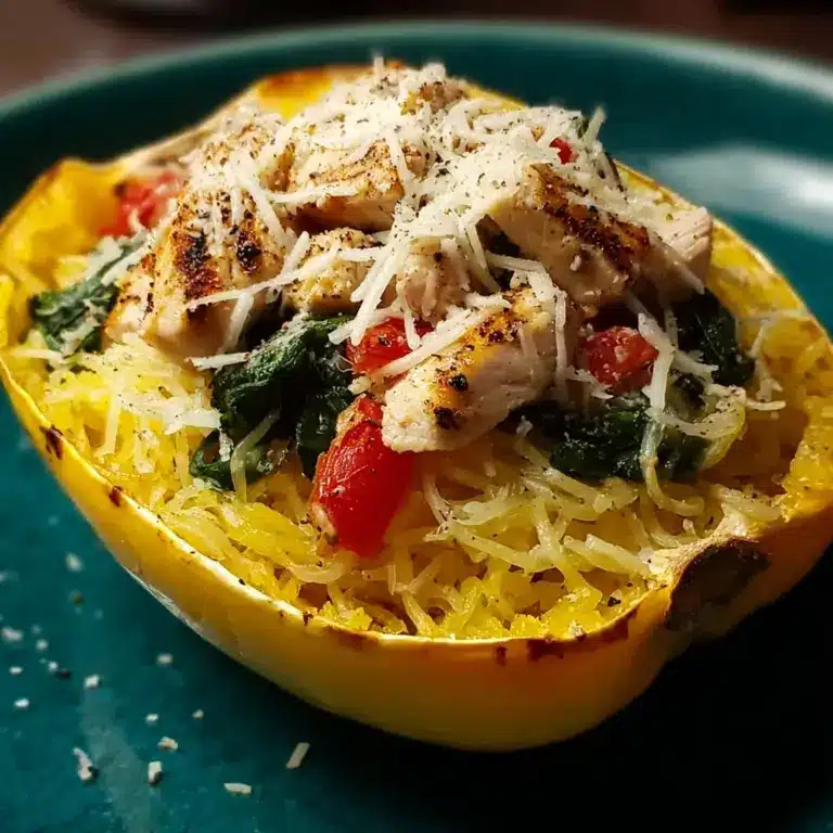 paghetti Squash with Chicken and Spinach Recipe