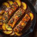Bourbon Peach Roasted Salmon Recipe