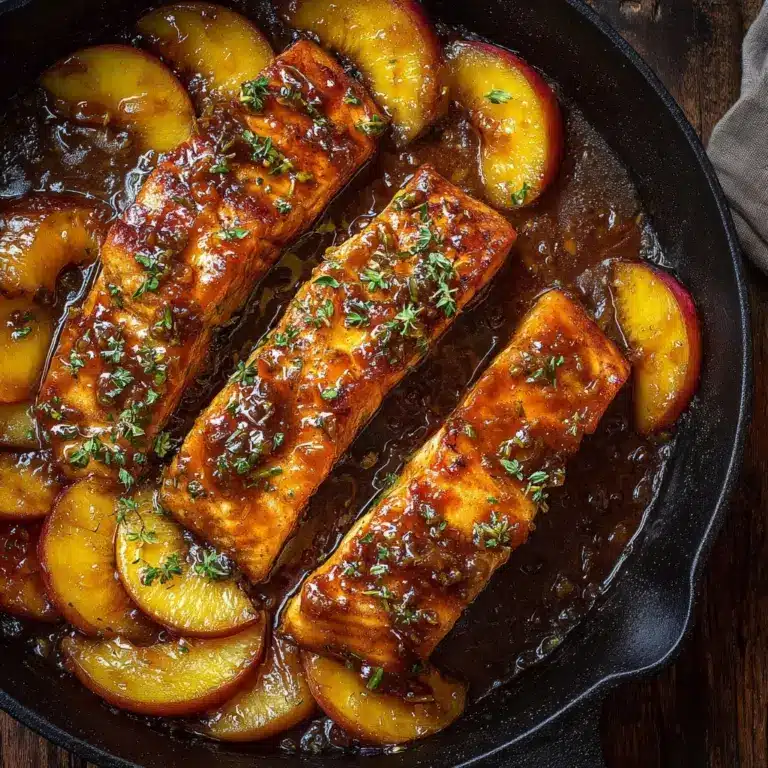 Bourbon Peach Roasted Salmon Recipe