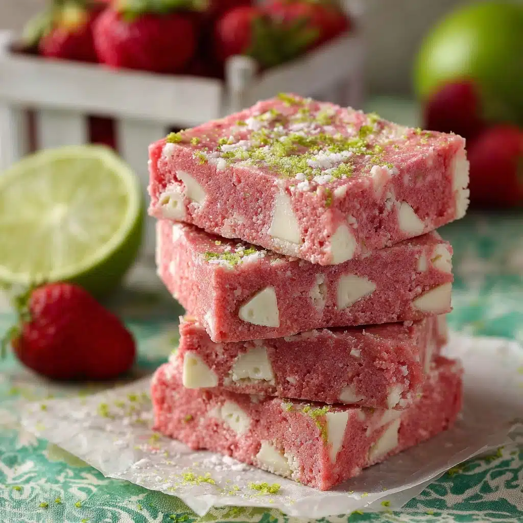 Strawberry Lime White Chocolate Gooey Bars Recipe - Recipe Image