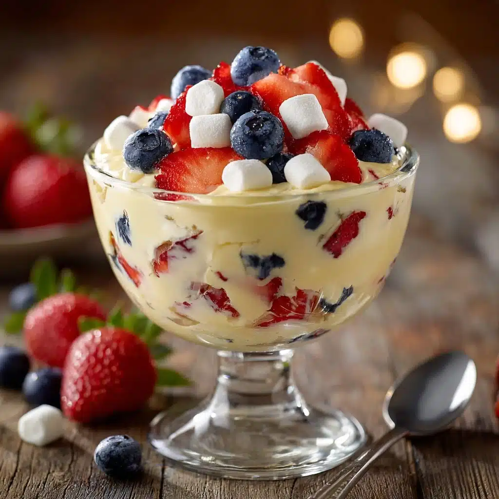 Red, White, and Blue Cheesecake Salad Recipe - Recipe Image