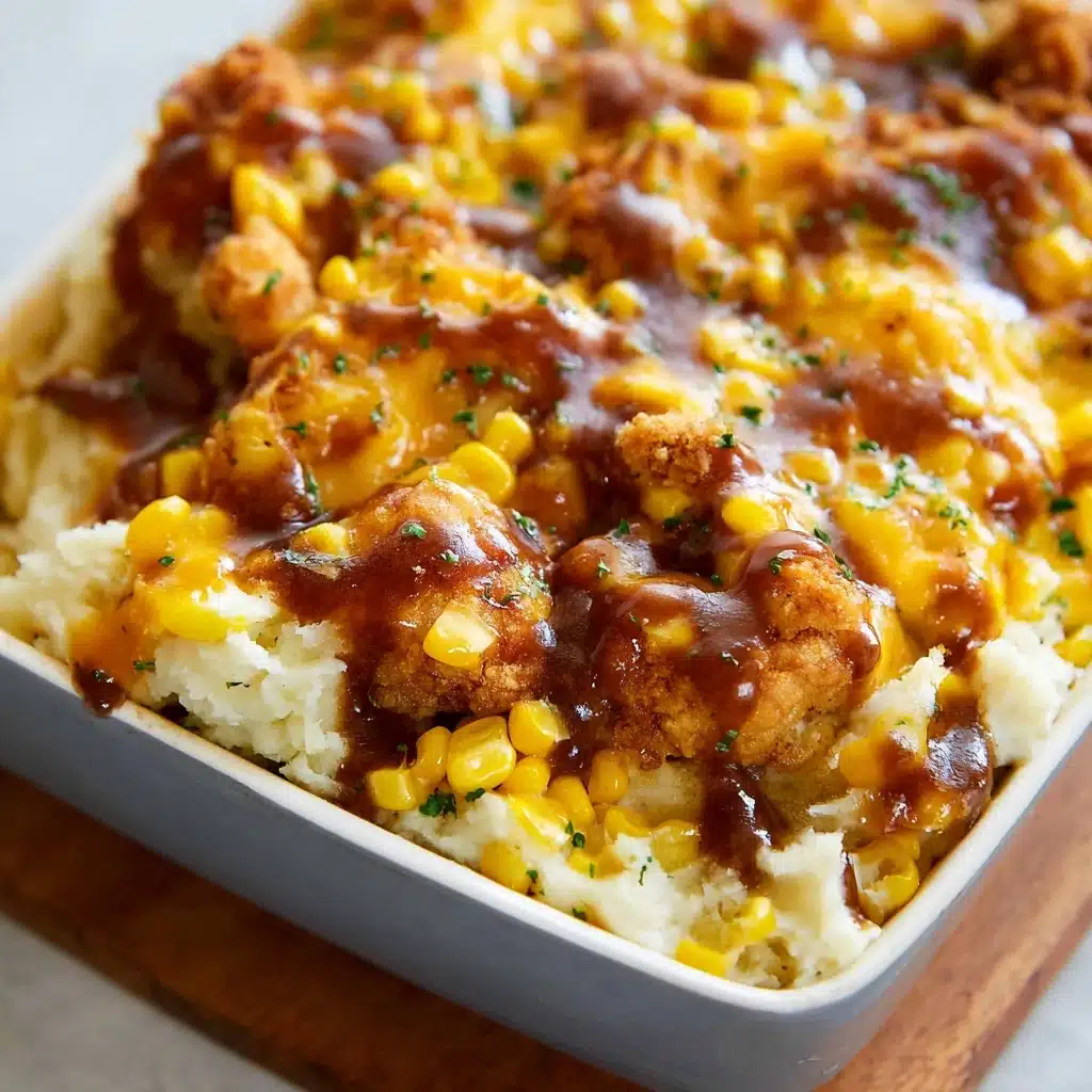Mashed Potato Casserole with Crispy Chicken Recipe - Recipe Image