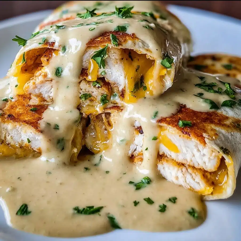 Cheesy Garlic Chicken Wraps Recipe - Recipe Image