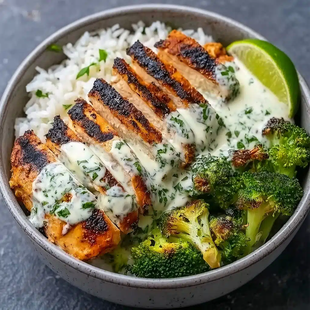 Broccoli Bowls with Creamy Garlic Sauce Recipe - Recipe Image