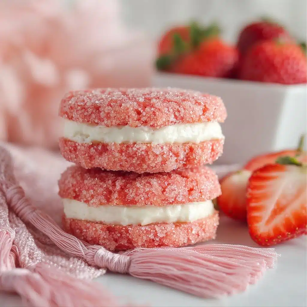 Soft Strawberry Cake Mix Sandwich Cookies Recipe - Recipe Image