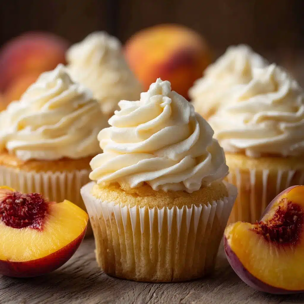 The Best Honey Peach Cream Cheese Cupcakes Recipe - Recipe Image